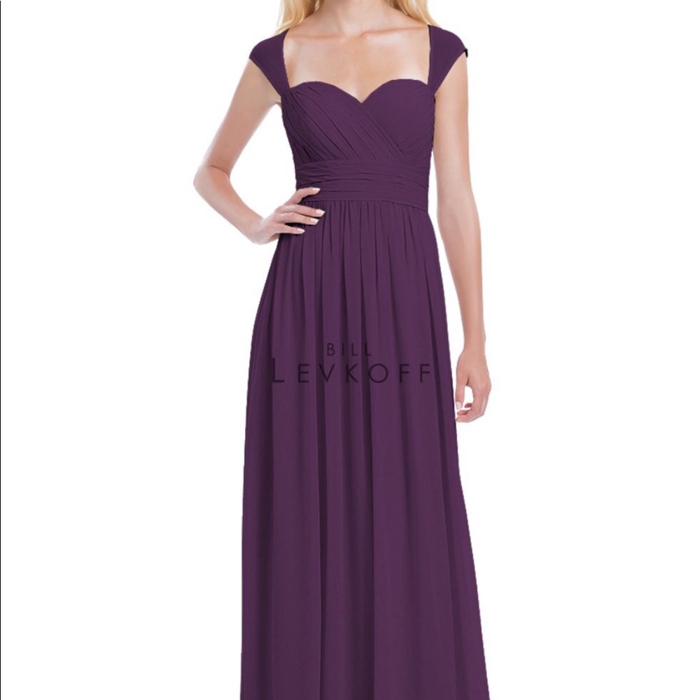 Bill Levkoff Plum Bridesmaid Dress